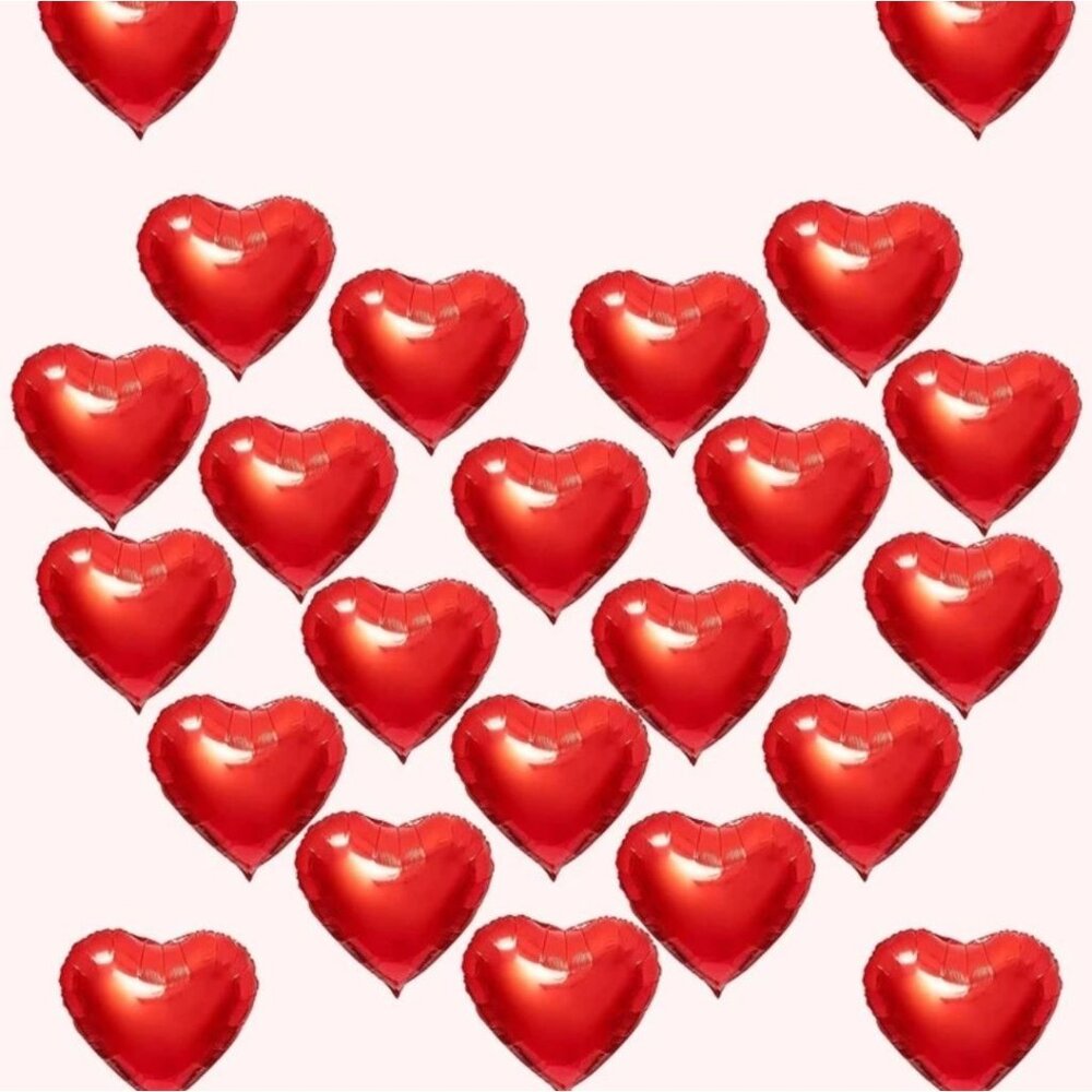Valentine's day 20pcs heart shaped decorative foil ballons Red color‎